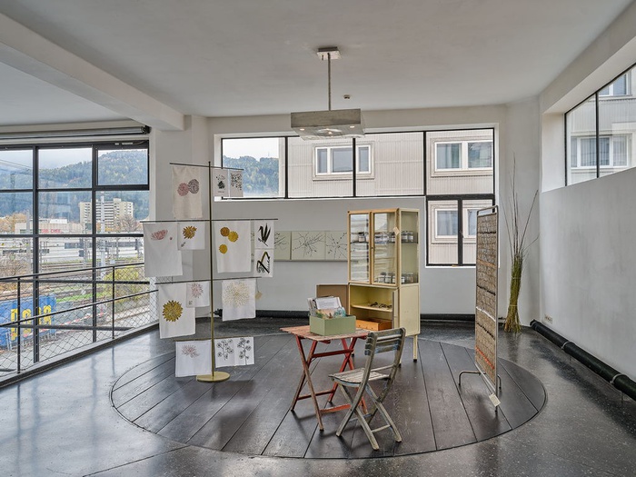 Blick in die Ausstellung "Von Gärten, Pflanzen und Menschen" im aut in Innsbruck