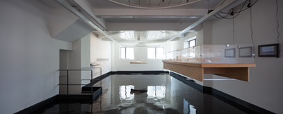 Blick in die Ausstellung "Dietmar Feichtinger: Wege und Orte" im aut