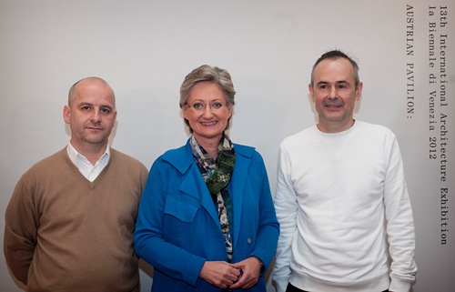 Pressekonferenz – Arno Ritter, BM Claudia Schmied, Wolfgang Tschapeller
Pressekonferenz, 2. März 2012