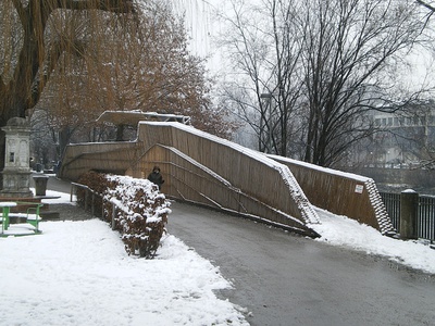 Plattform "... ich will an den Inn" im Winter 2009