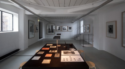 Blick in die Ausstellung "Klaus Kinold: Hans Döllgast und Rudolf Schwarz" im aut