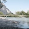 Anerkennung des Landes Tirol für Neues Bauen 2020: Martinsbrücke bei Zirl – Geh- und Radwegbrücke über den Inn, Zirl, 2015 – 2019 (Architektur: Hans Peter Gruber, Tragwerksplanung: Thomas Sigl)