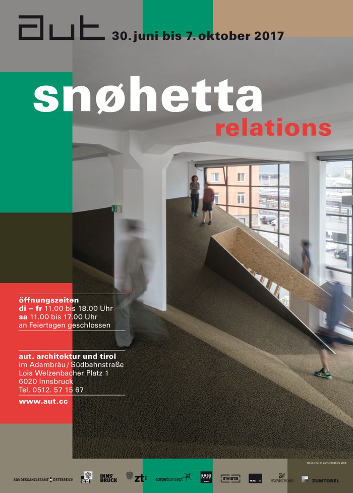 Plakat zur Ausstellung "Snøhetta: Relations"