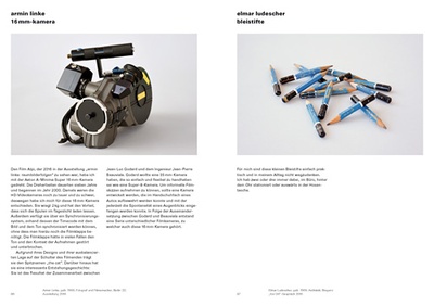 Beiträge von Armin Linke - 16 mm Kamera und Elmar Ludescher - Bleistifte