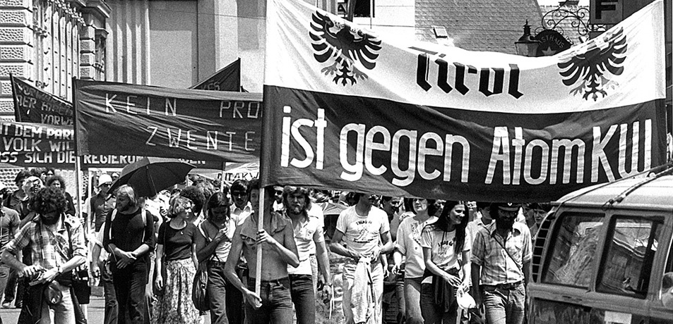 Demonstration gegen das AKW Zwentendorf, 1977