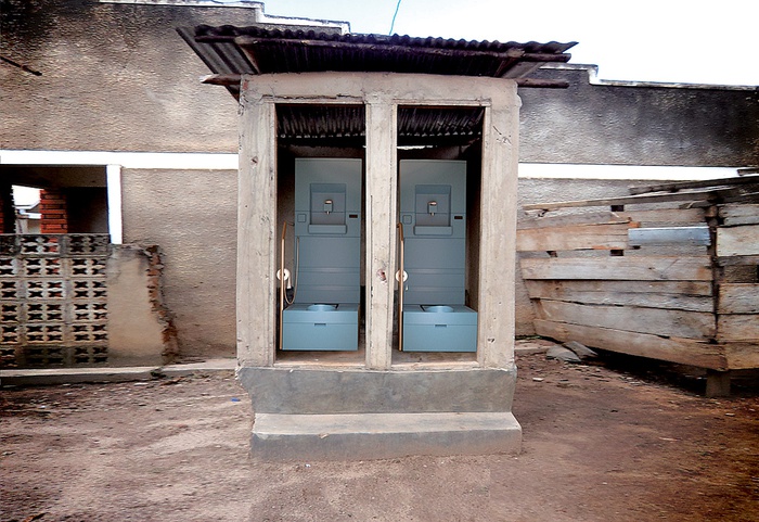 Blue Diversion Toilet