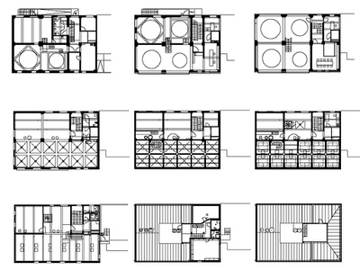 Grundrisse Ebene 0 bis 9, 2004
