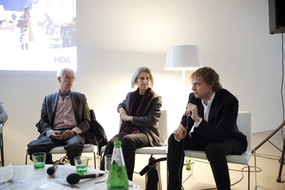 vlnr: Joost Meuwissen, Ingrid Mayr, Thomas Pucher, Architekt, Graz