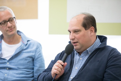 Symposium Wenn gute Schulen Schule machen, Franz-Georg Spannberger, ARGE Mesnaritsch | Spannberger Architekten, Paul Pilich, Direktor des Bildungscampus Algersdorf (v.l.)