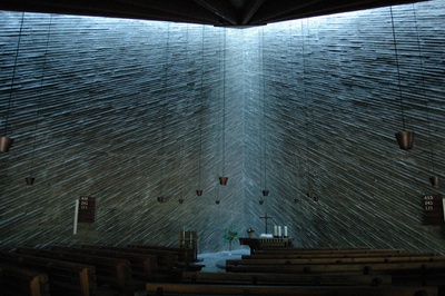 Quartiers-Kulturraum in der ehem. Ev. Auferstehungskirche, Köln-Buchforst; Architektur: Georg Rasch & Winfried Wolsky, 1967