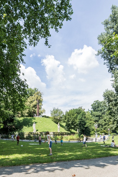 Stadtpark facing south with the former Burgbastei in the background