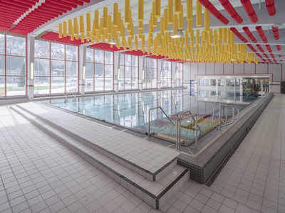 Hallen- und Freibad „Stadionbad“, Kapfenberg, Ferdinand Schuster, 1953