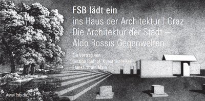 Aldo Rossi: Rathausplatz und Denkmal für den Widerstand, Segrate bei Mailand 1965, perpektivische Ansicht, Mischtechnik auf Transparentpapier