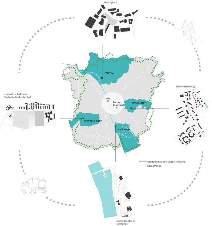 In August 2021, four hikes around the border of the city will connect the districts, creating new hiking trails.