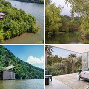 © Left to right: above: Guest House © Bud Franck I Pedestrian Bridge © Ibai Rigby / below: Boat Dock House © Patrick Wong I Vertical House © Paul Finkel // Miró Rivera Architects, Austin/Texas