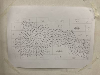 Krater Fajan, Viel TamTam um Nichts, Skizze Decke
