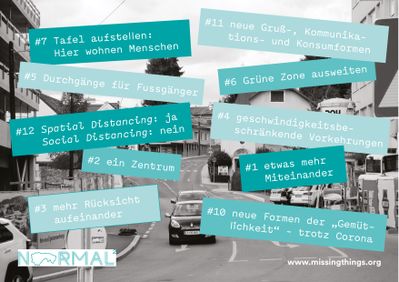 Erste Themen für den „Third World Congress of the Missing Things“ von transparadiso, der von  3.7.-4.7.2021 bei der Pfarre St.Paul in der Eisteichsiedlung in Waltendorf stattfinden wird, wurden bereits von der Bevölkerung genannt. (siehe: www.missingthings.org)